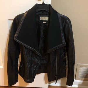 MICHAEL Michael Kors Black Leather Moto Jacket